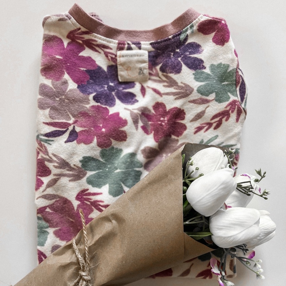 Burt's Bees Baby Floral Zip-Up Onesie